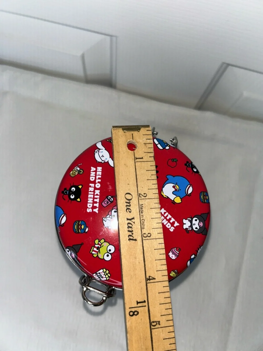 Hello Kitty & Friends Red Blue & White Striped Character Round Storage Tin